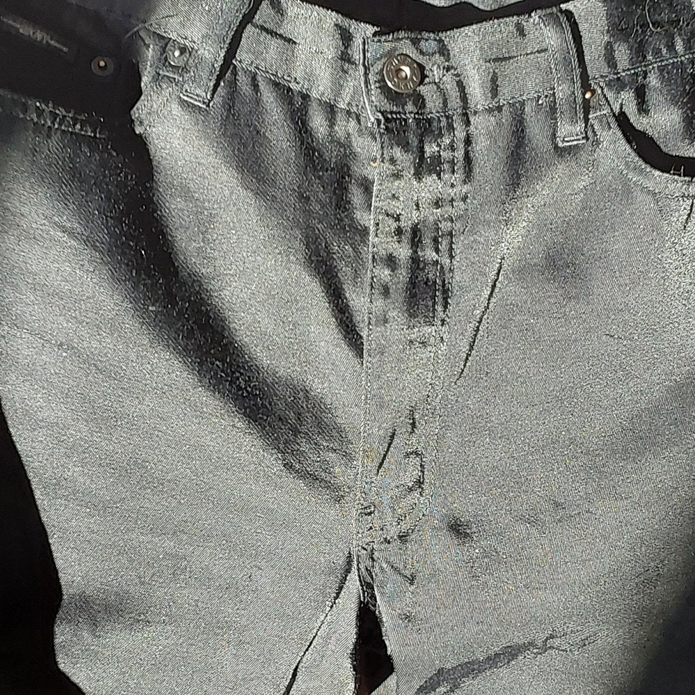 DKNY Black and Shiny, Unique Material Jeans, waist 34